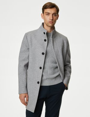 Пальто с воротником-воронкой , серый Marks & Spencer