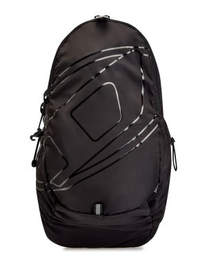Рюкзак Drape Sling Bag из нейлона с глянцевым логотипом Oval D DIESEL. Цвет: черный
