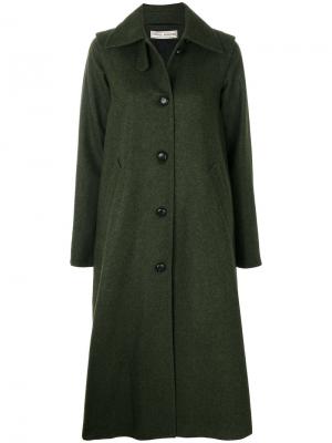 Длинное пальто со складками Veronique Branquinho. Цвет: зелёный