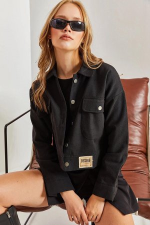 Женская габардиновая куртка с двойными карманами SHADE, черный Shade