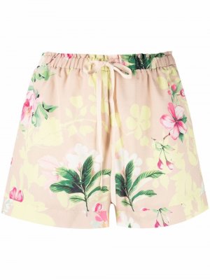 Floral-print drawstring-waist shorts Maison Lejaby. Цвет: бежевый