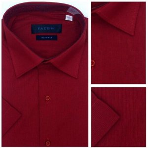 Рубашка , размер S, бордовый Fazzini. Цвет: бордовый