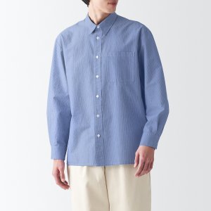 Рубашка с длинными рукавами из японской бумаги MUJI, синий Muji