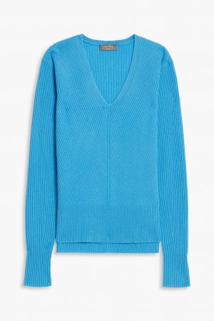 Кашемировый свитер в рубчик , лазурный N.Peal