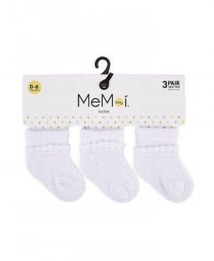 Пары детских носков из смесового хлопка для девочек MeMoi, белый Memoi