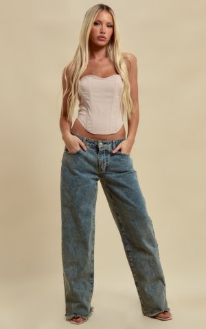 Винтажные джинсы-бойфренды с потрепанным краем PrettyLittleThing