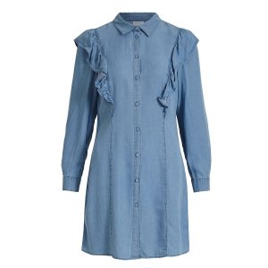 Платье-рубашка VILA. Цвет: синий