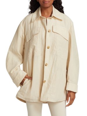 Текстурированная стеганая куртка-рубашка , цвет Pale Fawn Vince