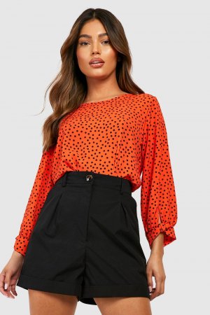 Тканая блузка с рукавами в гороток , оранжевый Boohoo