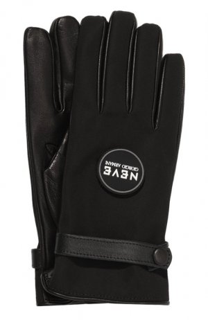 Комбинированные перчатки Giorgio Armani. Цвет: чёрный