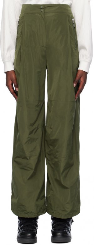 Зеленые брюки со складками Moncler
