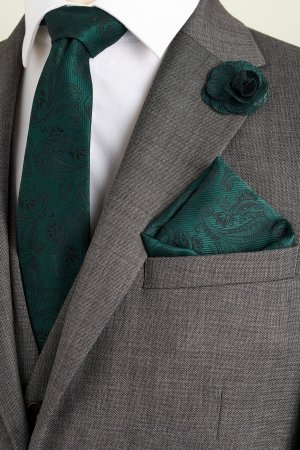 Комплект из нагрудного платка с галстуком и значка на лацкане пиджака , зеленый Next