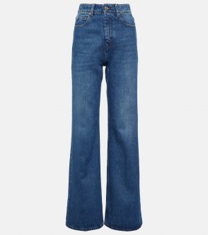 Прямые джинсы с высокой посадкой Ami Paris, синий Paris