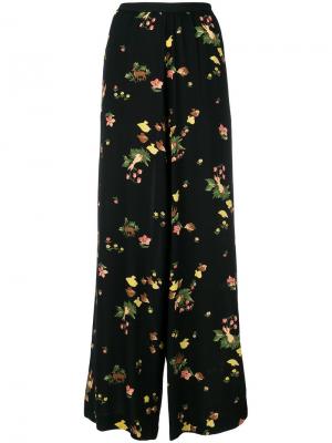 Широкие брюки с цветочным рисунком Antonio Marras. Цвет: черный