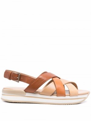 Slingback platform sandals Hogan. Цвет: коричневый