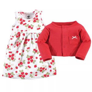 Хлопковое платье и кардиган для младенцев малышей Hudson, комплект из 2 предметов, клубника Hudson Baby