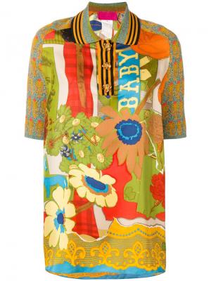 Рубашка-поло с цветочным принтом коротким рукавом Christian Lacroix Vintage. Цвет: многоцветный