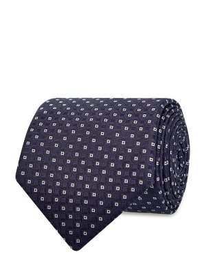 Шелковый галстук с вышитым жаккардовым паттерном CANALI. Цвет: фиолетовый