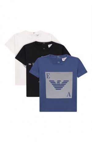 Комплект из трех футболок Emporio Armani. Цвет: синий