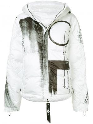 Двухсторонняя куртка с принтом Kru. Цвет: белый