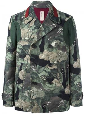 Байкерская куртка с цветочным принтом Antonio Marras. Цвет: зелёный