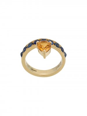 Золотое кольцо odora Tear с сапфиром и цитрином Dubini. Цвет: золотистый
