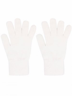 Кашемировые перчатки в рубчик Yves Salomon. Цвет: белый