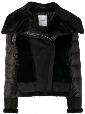 Фактурная куртка-пуховик с контрастной отделкой Loveless. Цвет: черный