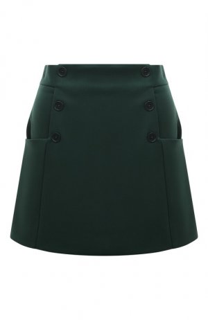 Шерстяная юбка P.A.R.O.S.H.. Цвет: зелёный