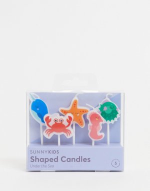 Набор из 5 свечей с подводной тематикой -Многоцветный Sunnylife