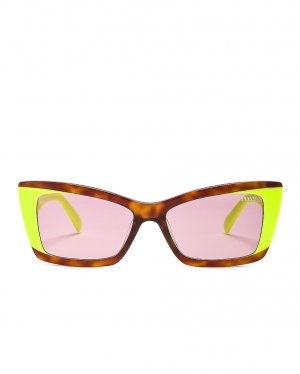 Солнцезащитные очки Cat Eye Acetate, цвет Amber Havana, Acid Green, & Violet Emilio Pucci
