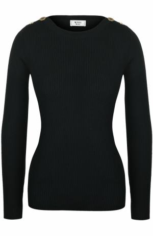 Пуловер фактурной вязки с круглым вырезом Weill. Цвет: черный