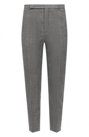 Шерстяные брюки Saint Laurent. Цвет: серый
