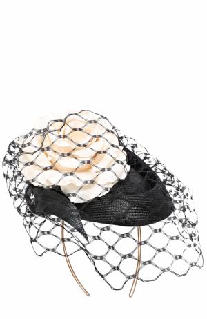 Шляпа с декором и кружевом Philip Treacy. Цвет: черно-белый