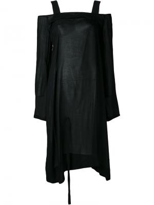 Платье с открытыми плечами Assin. Цвет: чёрный