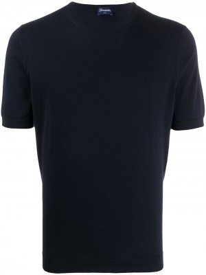 Однотонная футболка Drumohr. Цвет: синий