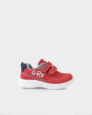 Детская спортивная обувь с логотипом сбоку и двойной застежкой-липучкой , красный Garvalín