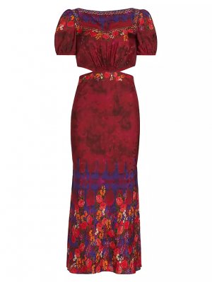 Шелковое платье миди с принтом Venyx Lula , цвет sunset mala Saloni