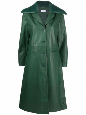 Кожаное пальто Lindsey Rixo. Цвет: зеленый