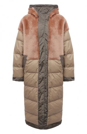 Утепленная куртка с меховой отделкой Shoreditch Ski Club. Цвет: хаки