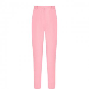 Укороченные брюки из смеси шерсти и шелка Alexander McQueen. Цвет: розовый