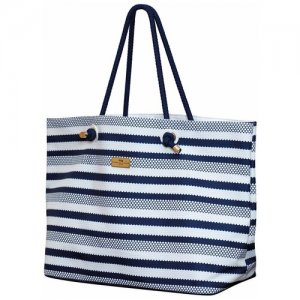 Объёмная пляжная сумка Синий Marc & Andre. Цвет: голубой/белый
