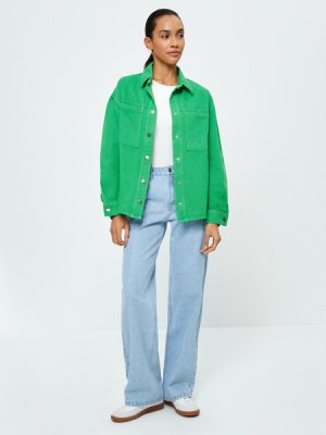 Джинсовая куртка Zarina. Цвет: зеленый