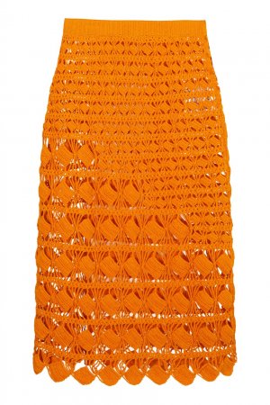 Оранжевая плетеная юбка Acne Studios. Цвет: оранжевый