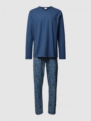 Пижама с нагрудным карманом , дымчатый синий Mey