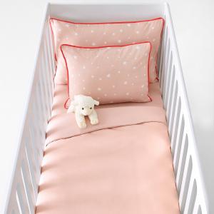 Пододеяльник из хлопка на детскую кроватку SCENARIO La Redoute Interieurs. Цвет: белый,бледный сине-зеленый,нежно-розовый,розовый коралловый,серый жемчужный,синий морской