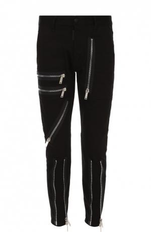 Зауженные джинсы с заниженной линией шага и декоративными молниями Dsquared2. Цвет: черный