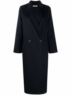 Длинное двубортное пальто из шерсти Odeeh. Цвет: синий