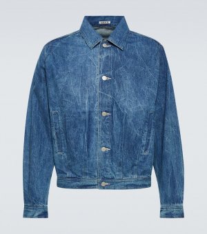 Джинсовая куртка-блузон , синий Auralee
