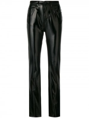 Блестящие прямые брюки Fiorucci. Цвет: черный
